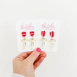 Pink and Red Put a Bow On It Earrings
