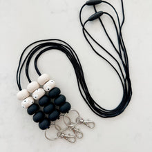 Load image into Gallery viewer, Black and Ivory Daisy Classics Lanyard