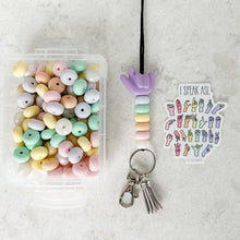 Load image into Gallery viewer, Pastel Rainbow Silicone ILY Hand Lanyard