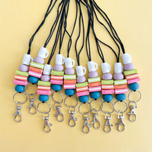 Load image into Gallery viewer, Bookish Lanyard in Springtime Brights