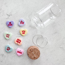 Load image into Gallery viewer, Rainbow Candy Heart Jar Hoop Earring Set