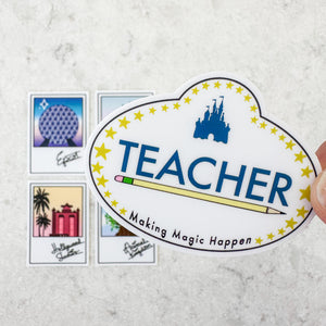 Teacher Cast Member 3” Sticker