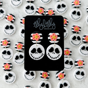 Floral Skellington Earrings