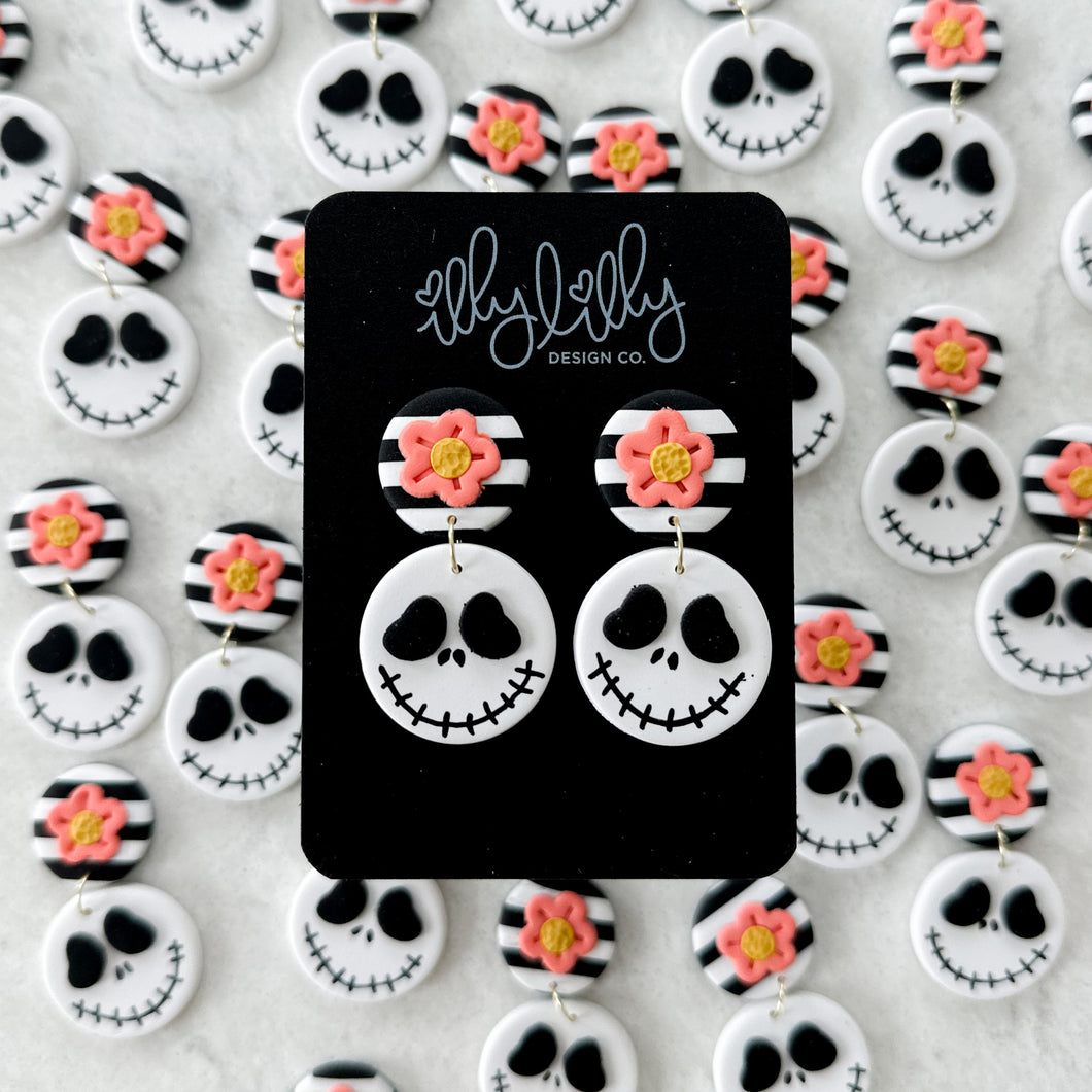 Floral Skellington Earrings