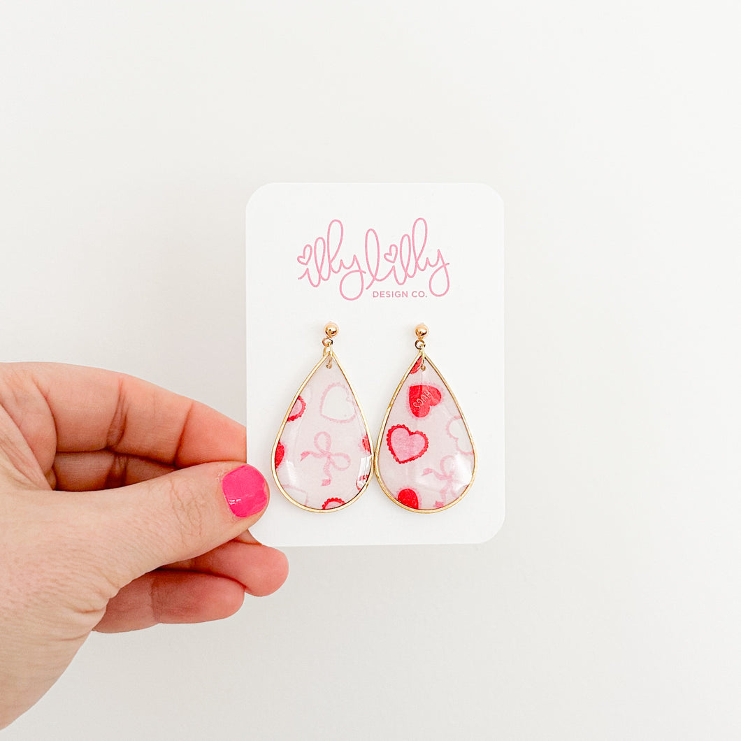 Ribbon Bow Valentine Earrings