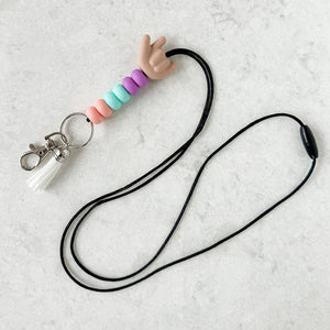 Colorblock Cuties Silicone ILY Hand Lanyard