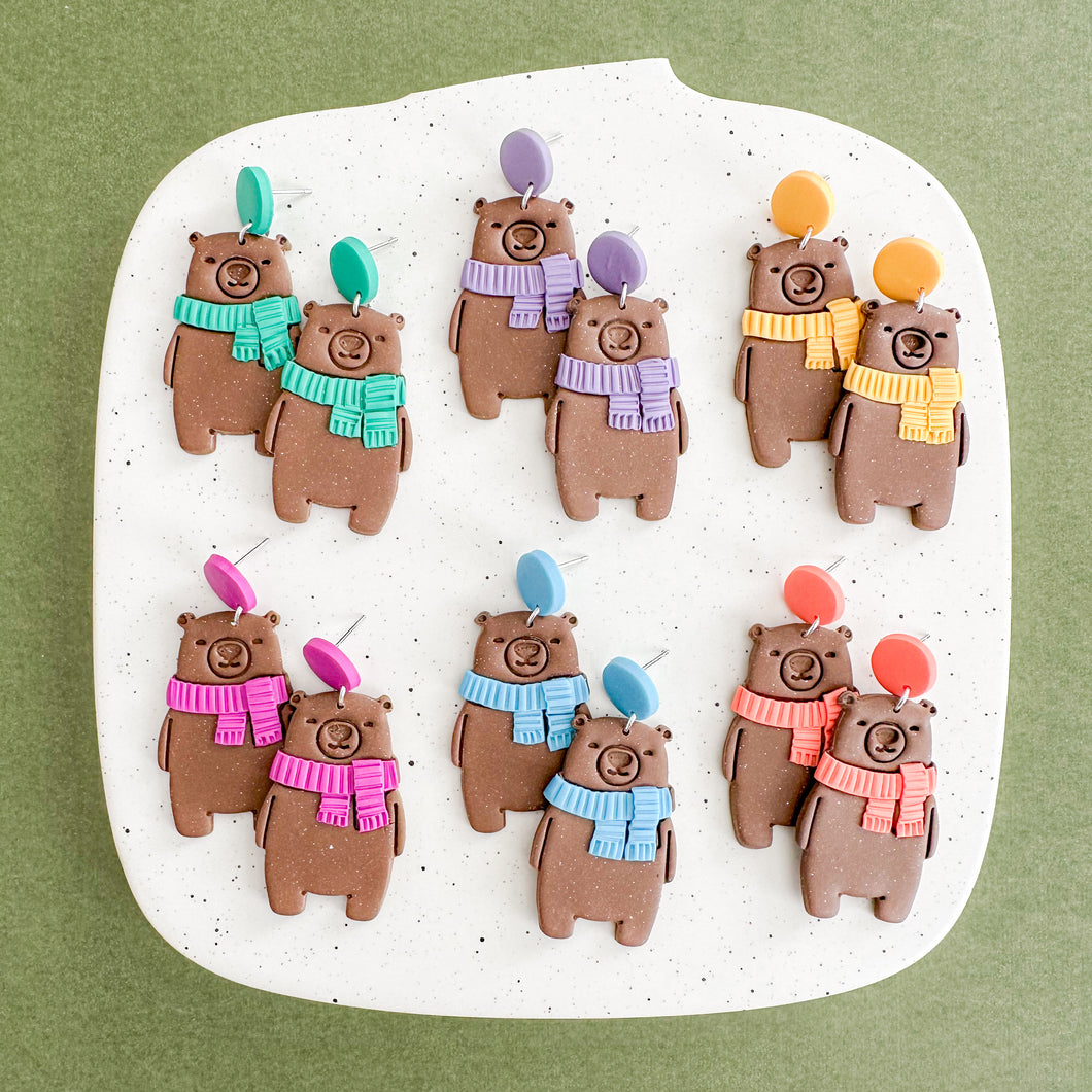 Scarf Bear Earrings