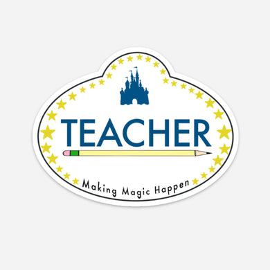 Teacher Cast Member 3” Sticker