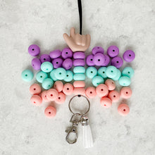 Load image into Gallery viewer, Colorblock Cuties Silicone ILY Hand Lanyard