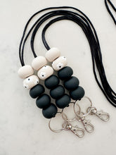 Load image into Gallery viewer, Black and Ivory Daisy Classics Lanyard