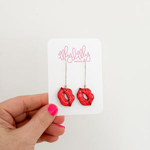 Pucker Up! Glitter Lip Earrings