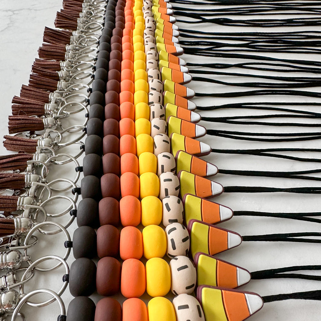 Candy Corn Lanyard - Fall Brown Colorway