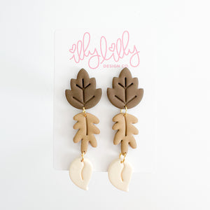 Triple Ombre Leaf Drop Earrings