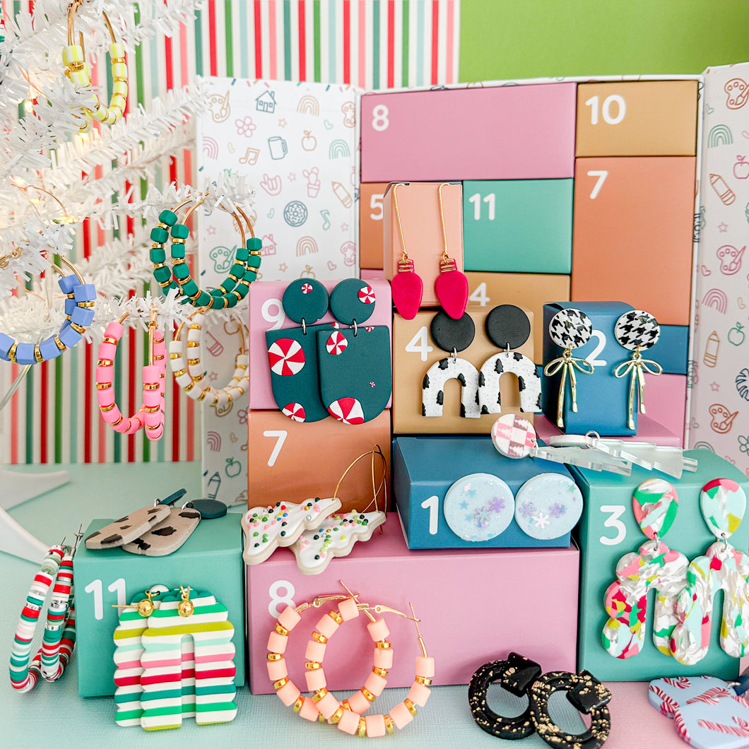 Illy Lilly Surprise Earring Advent Box (set of 12 half holiday half anytime earrings!)