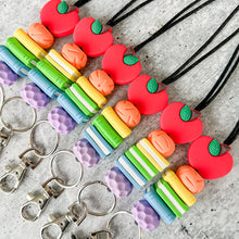 Load image into Gallery viewer, Apple Bookish Lanyard in Rainbow Bright