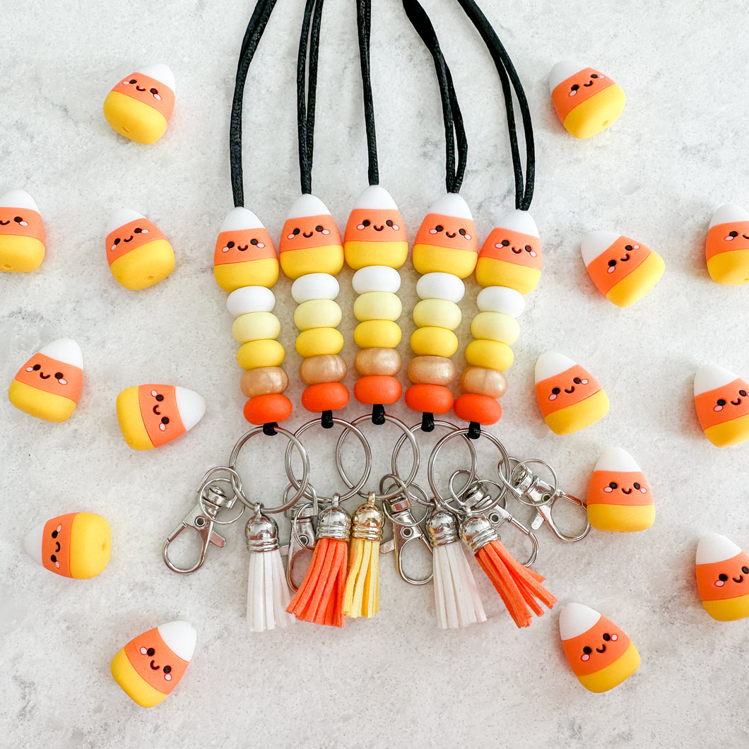 Silicone Cute Candy Corn Lanyard