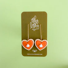 Load image into Gallery viewer, Pumpkin Pie Heart Earrings
