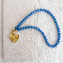 Load image into Gallery viewer, True Blue Sweetheart Beaded Necklace