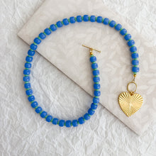 Load image into Gallery viewer, True Blue Sweetheart Beaded Necklace