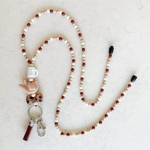 Kindness Counts Neutral Friendship Bracelet Full Beaded Lanyard