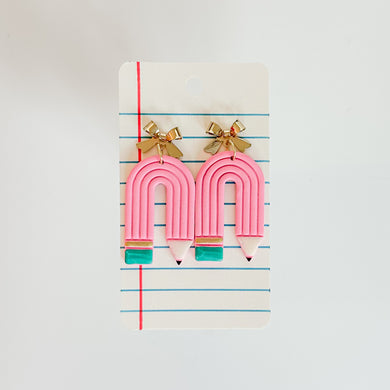 Pink Pencil Arch Earrings