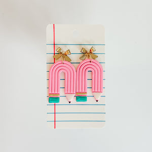 Pink Pencil Arch Earrings