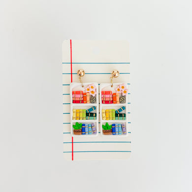 Rainbow Bookshelf Earrings