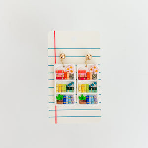 Rainbow Bookshelf Earrings