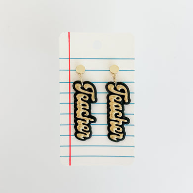 Teacher Script Earrings