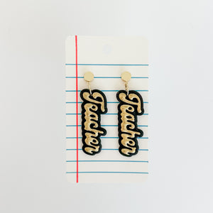 Teacher Script Earrings
