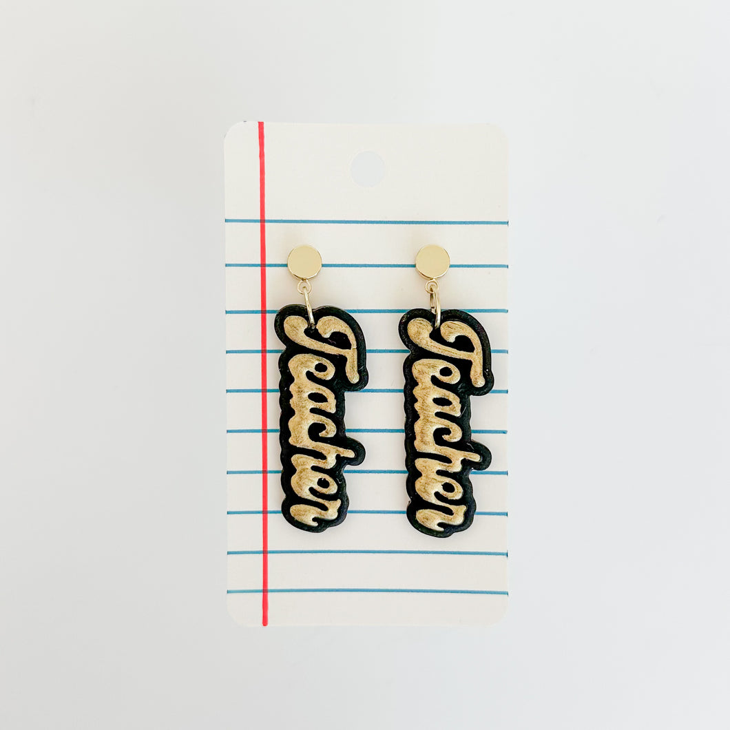 Teacher Script Earrings