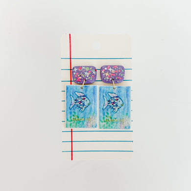 The Rainbow Fish Book Earrings