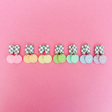 Load image into Gallery viewer, Pastel Checker Smiley Earrings