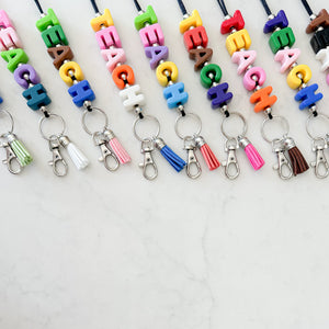 Acrylic TEACH Letter Bead Lanyard