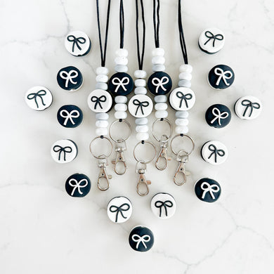 Little Black (and White) Bow Lanyard