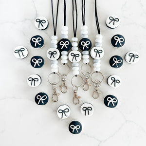 Little Black (and White) Bow Lanyard
