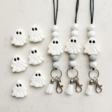 Load image into Gallery viewer, White and Grey Sheet Ghostie Lanyard