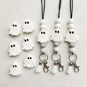White and Grey Sheet Ghostie Lanyard