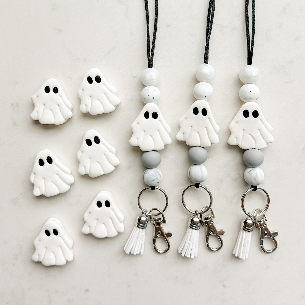 White and Grey Sheet Ghostie Lanyard