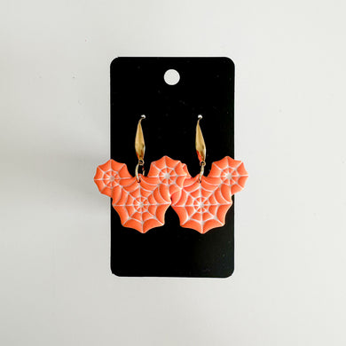 Orange Mouse Web Earrings