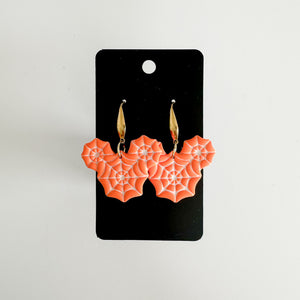 Orange Mouse Web Earrings