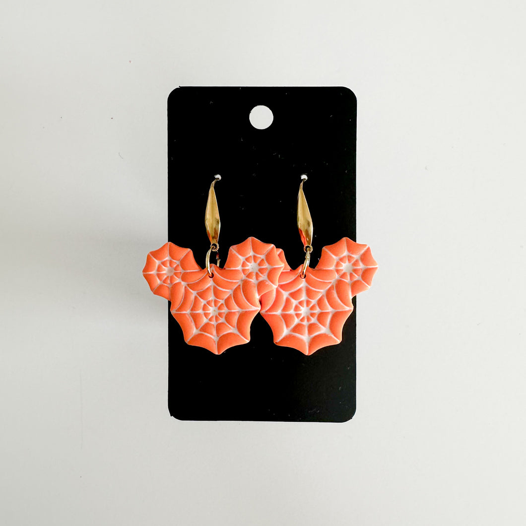 Orange Mouse Web Earrings