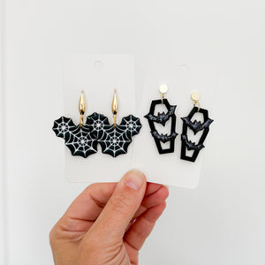 Black Mouse Web Earrings
