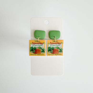 Spookly the Square Pumpkin Earrings