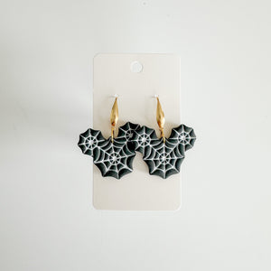 Black Mouse Web Earrings