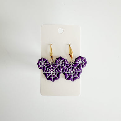 Purple Mouse Web Earrings