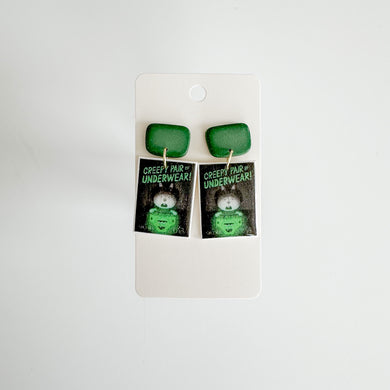 Creepy Pair of Underwear Book Earrings