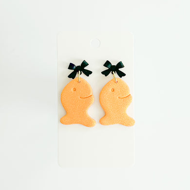 Glitter Goldfish Cracker Earrings