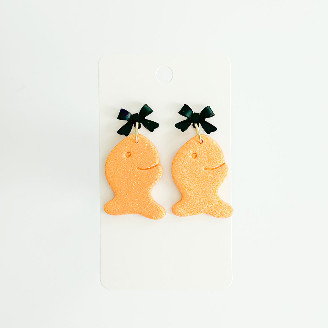 Glitter Goldfish Cracker Earrings
