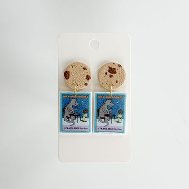 Milk and Cookies Mini Book Earrings